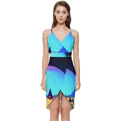 Ai Generated Trees Stars Planets Dreamlike Sun Wrap Frill Dress