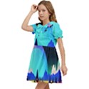 Ai Generated Trees Stars Planets Dreamlike Sun Kids  Bow Tie Puff Sleeve Dress View3