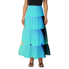 Ai Generated Trees Stars Planets Dreamlike Sun Tiered Ruffle Maxi Skirt by Ravend