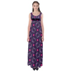 Geometric Pattern Retro Style Background Empire Waist Maxi Dress by Ravend