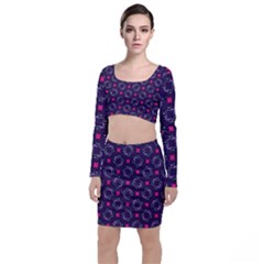 Geometric Pattern Retro Style Background Top And Skirt Sets by Ravend