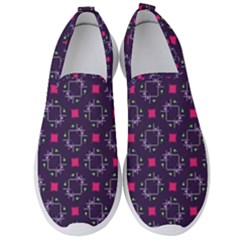 Geometric Pattern Retro Style Background Men s Slip On Sneakers