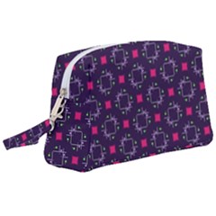 Geometric Pattern Retro Style Background Wristlet Pouch Bag (large) by Ravend