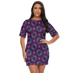 Geometric Pattern Retro Style Background Just Threw It On Dress by Ravend