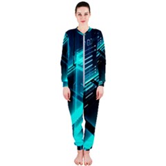 Background Patterns Geometric Glass Mirrors Onepiece Jumpsuit (ladies) by Ravend