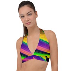 Jupiter Clouds Dan Mumford Stars Yellow Planets Halter Plunge Bikini Top by Ravend