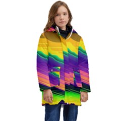 Jupiter Clouds Dan Mumford Stars Yellow Planets Kid s Hooded Longline Puffer Jacket by Ravend