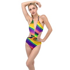 Jupiter Clouds Dan Mumford Stars Yellow Planets Plunging Cut Out Swimsuit by Ravend