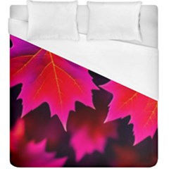 Leaves Purple Autumn Evening Sun Abstract Duvet Cover (king Size) by Ravend