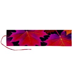 Leaves Purple Autumn Evening Sun Abstract Roll Up Canvas Pencil Holder (l) by Ravend