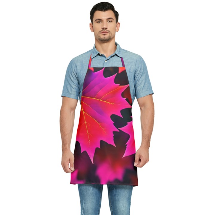 Leaves Purple Autumn Evening Sun Abstract Kitchen Apron