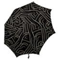 Black Coconut Color Wavy Lines Waves Abstract Hook Handle Umbrellas (Medium) View2