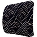 Black Coconut Color Wavy Lines Waves Abstract Back Support Cushion View3