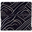 Black Coconut Color Wavy Lines Waves Abstract Back Support Cushion View4