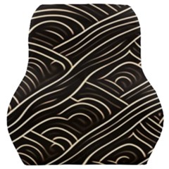 Black Coconut Color Wavy Lines Waves Abstract Car Seat Back Cushion  by Ravend