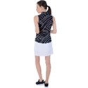 Black Coconut Color Wavy Lines Waves Abstract Women s Sleeveless Polo Tee View2