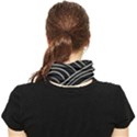 Black Coconut Color Wavy Lines Waves Abstract Face Covering Bandana (Two Sides) View2