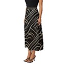 Black Coconut Color Wavy Lines Waves Abstract Classic Midi Chiffon Skirt View2