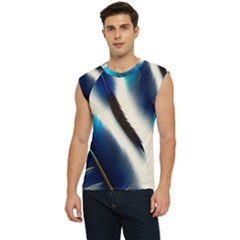 Feathers Pattern Design Blue Jay Texture Colors Men s Raglan Cap Sleeve Tee by Ravend