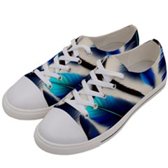 Feathers Pattern Design Blue Jay Texture Colors Men s Low Top Canvas Sneakers by Ravend