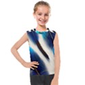 Feathers Pattern Design Blue Jay Texture Colors Kids  Mesh Tank Top View1