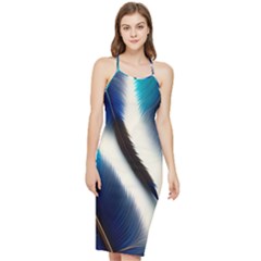 Feathers Pattern Design Blue Jay Texture Colors Bodycon Cross Back Summer Dress by Ravend