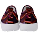 Purple Flower Rose Flower Black Background Kids  Slip On Sneakers View4