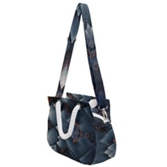 Background Pattern Geometric Glass Mirrors Rope Handles Shoulder Strap Bag by Ravend