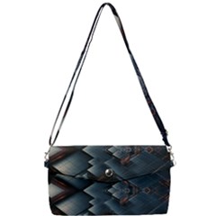 Background Pattern Geometric Glass Mirrors Removable Strap Clutch Bag