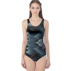 Background Pattern Geometric Glass Mirrors One Piece Swimsuit by Ravend