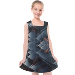 Background Pattern Geometric Glass Mirrors Kids  Cross Back Dress by Ravend