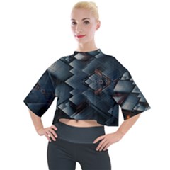 Background Pattern Geometric Glass Mirrors Mock Neck Tee by Ravend