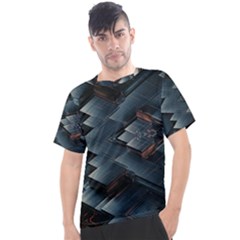 Background Pattern Geometric Glass Mirrors Men s Sport Top by Ravend