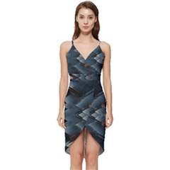 Background Pattern Geometric Glass Mirrors Wrap Frill Dress by Ravend