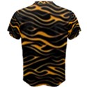 Waves Pattern Golden 3d Abstract Halftone Men s Cotton Tee View2