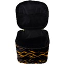 Waves Pattern Golden 3d Abstract Halftone Make Up Travel Bag (Big) View3