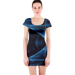 Technology Digital Business Polygon Geometric Short Sleeve Bodycon Dress by Ravend