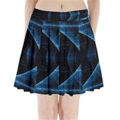 Technology Digital Business Polygon Geometric Pleated Mini Skirt by Ravend