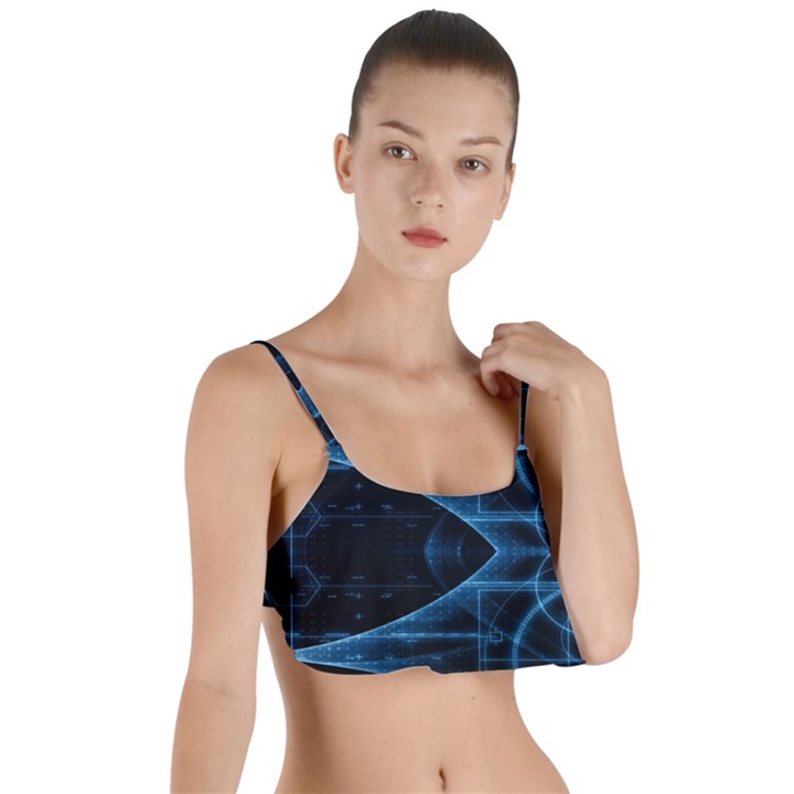 Technology Digital Business Polygon Geometric Layered Top Bikini Top 