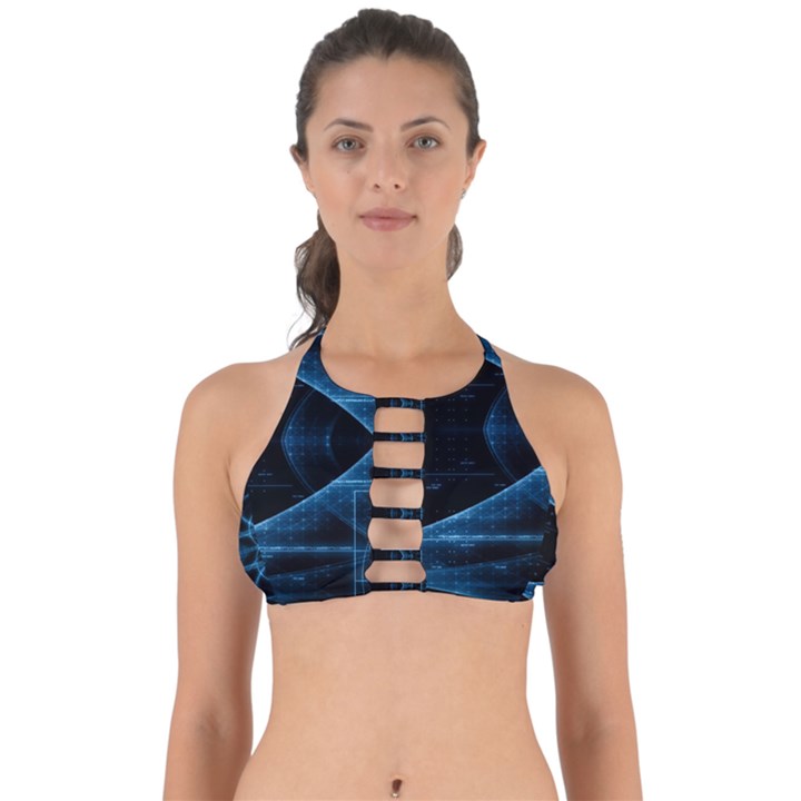 Technology Digital Business Polygon Geometric Perfectly Cut Out Bikini Top