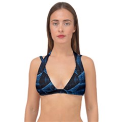 Technology Digital Business Polygon Geometric Double Strap Halter Bikini Top by Ravend