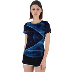 Technology Digital Business Polygon Geometric Back Cut Out Sport Tee by Ravend