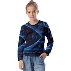 Technology Digital Business Polygon Geometric Kids  Long Sleeve Tee With Frill 