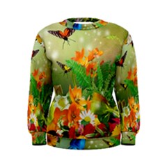 Floral Flowers Nature Plants Decorative Design Women s Sweatshirt by Ravend