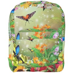 Floral Flowers Nature Plants Decorative Design Full Print Backpack by Ravend