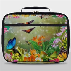 Floral Flowers Nature Plants Decorative Design Full Print Lunch Bag by Ravend