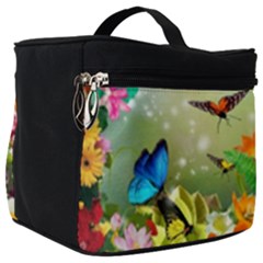 Floral Flowers Nature Plants Decorative Design Make Up Travel Bag (big) by Ravend