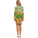 Floral Flowers Nature Plants Decorative Design Long Sleeve Shirt Collar Bodycon Dress View4