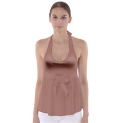 Blast Off Bronze Brown	 - 	babydoll Tankini Top by ColorfulSwimWear