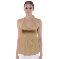 Camel Brown	 - 	babydoll Tankini Top by ColorfulSwimWear